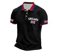 Générique Polos Hommes Manches Courtes Drapeau Anglais Union Jack Fierté Anglaise Drapeau Angleterre Coupe Régulière T-Shirts Sport Séchage Rapide Respirant Polos Chemise Eté Golf pour Homme