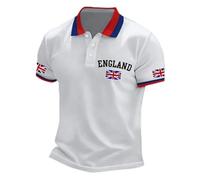 Générique Polos Hommes Manches Courtes Drapeau Anglais Union Jack Fierté Anglaise Drapeau Angleterre Coupe Régulière T-Shirts Sport Séchage Rapide Respirant Polos Chemise Eté Golf pour Homme