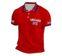 Générique Polos Hommes Manches Courtes Drapeau Anglais Union Jack Fierté Anglaise Drapeau Angleterre Coupe Régulière T-Shirts Sport Séchage Rapide Respirant Polos Chemise Eté Golf pour Homme