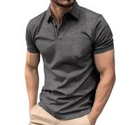 Générique Poloshirt Homme Polo Été T-Shirts Manches Courtes Doux Léger Teeshirt Mode Fincut Tshirt Golf Travail Tee Shirt Extensible Quotidien Vêtements Votre Compte 01 Gris foncé XXL