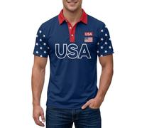Générique Poloshirts Homme Manches Courtes imprimé été décontracté Confortable idéal Quotidien activités Plein air Loisirs (Blue1, M)