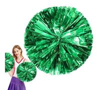 Générique Pom Poms Girl Métallique - 30 cm / 11,81 Pouces Grandes Pom Poms | Cheerleader De L'équipe De Danse Handheld Poms Pom Poms Girl Accessoires | Accessoires De Pom Poms Girl Pom Poms (Vert)