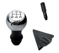 Générique Pommeau de levier de vitesse à course courte Pour Peugeot 206 306 406 107 207 307 308 2008 3008 Pour Citroën Picasso C3 C4 Soufflet de levier vitesse remplacer(Chrome Black)
