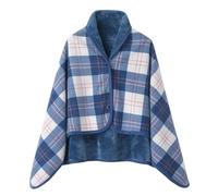 Générique Poncho Châle Femme Écharpe Cape Épaissie Elégant Chaud Hiver Foulard Chaud Ouverture Plaid Imprimé Pull Manteau Poncho Tartan Style avec Boutons Couverture à Carreaux Cadeau de Noël