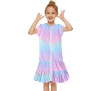 Générique Poncho De Plage pour Fille avec Capuche à Manches Courtes - Serviette en Microfibre - Poncho - Maillot De Bain pour Enfant - Absorbant - SéChage Rapide - pour Piscine, Plage, Vacances