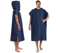 Générique Poncho de Surf, Poncho de Plage Adulte Poncho De Surf À Capuche Serviette Change Séchage Rapide for Plage Natation for Hommes Absorbante avec Poche(Navy)