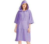 Générique Poncho de Surf, Poncho de Plage Adulte Serviette à Capuche for Adulte, Serviette de Plage sans Manches, Portable, séchage Rapide, Super Douce for Le Surf et la plongée(YY2022-2 Purple)