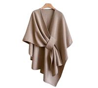 Générique Poncho Femme Hiver, Cape élégante en Maille châle Cardigan Long Ample pour Tenue décontractée soirée et Quotidiens