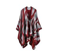 Générique Poncho Femme Hiver,ChâLes Ponchos Ouverts Capes Pulls Oversize Cardigans DéContractéS ChâLes pour L'Automne Et l'hiver (Red,One Size)