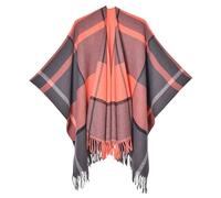 Générique Poncho Femme Hiver Chaud Chale Fausse Fourrure Manteau Cape Grande Echarpe Leopard Gilet Polaire Châle Chic Écharpe En Soie Cocooning Tricoté Élégante Pour Veste D'intérieur Uni
