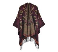 Générique Poncho Femme Hiver Chaud Châle Pluie Chaude Echarpe Leopard Ponchos Et Capes Cape Homme Imprimé Polaire Plaid Réversible Foulard Rouge