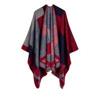 Générique Poncho Femme Hiver Chaud,ChâLes Ponchos Ouverts Capes Pulls Oversize Cardigans DéContractéS ChâLes pour L'Automne Et l'hiver (Red,One Size)