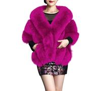 Générique Poncho Femme Hiver Chaud Grande Taille,Mode ÉLéGant Mariage De MariéE Faux Long ChâLe ÉTole Enveloppe ÉCharpe Garder Au Chaud VêTements Accessoires ÉCharpe (Red,One Size)