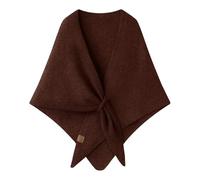 Générique Poncho Femme Tricot Cape Réversible Couverture Elégante Epaule Chaude Echarpe Tricotée Manteau pour Printemps Automne