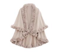 Générique Ponchos Et Capes Femme Chale Polaire Hiver Chaud Imprimé Manteau Ethnique Plaid Cape Veste D'intérieur Longue Poncho Fourrure De Pluie Pour Uni Écharpe Léopard