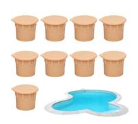 Générique Pool Fence Hole Caps - 10 Piece Silicone Ground Plug Deck Covers | Outdoor Safety Plug Caps, Garden Pool Fence Hole Plugs for Residential Commercial Backyard