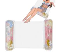 Générique Pool Float Chair - Sunbathing Sitter for Beaches | Translucent Vinyl Raft with High Back Support, Floating Armrest Throne & Shimmer Outdoor Play Accessories for Parties, Vacations, Ponds