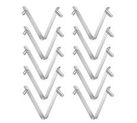 Générique Pool Handle Clips - 6x1.2x0.45cm Pool Pole Clips | 10-Piece Heavy Duty Rustproof | Telescopic Pole V Shape Pools Clip |for Rake Broom Pond Cleaner Skimmer Net Outdoor Deck
