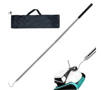 Générique Pool Robot Retrieval Hook - Stainless Steel 72in Telescopic Pole | Telescopic Stainless Steel Pole with Hook for Skimmer Basket, Floats, Poòl Vacuum | Swimming Pôol Cleaning Tool Backyard