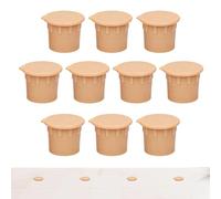 Générique Pool Safety Fence Hole Caps - 10 Pieces Natural Patio Ground Plug - 3.3x2.5cm Effortless Install Plug Covers | Tough and Sturdy for Garden Outdoor Residential Commercial Backyard