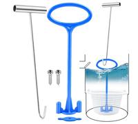 Générique Pool Strainer Basket Handle, Round Skimmer Basket Hook for Swimming Pool Filtration, PP and Metal Accessory for Indoor, Garden, Backyard, and Ground Pools, 10.43x2.44/12.4 inches