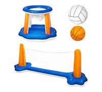 Générique Pool Volleyball Set, Floating Swimming Game, 11.02x11.02in Adjustable Outdoor Net Toy, Portable Water Ball Kit, Fun Sports Entertainment for Beach, Lake, Backyard, Family, Play