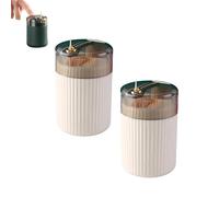 Générique Pop Up Automatic Toothpick Dispenser, Pop Up Automatic Toothpick Holder, Portable Push Button Toothpick Holder, for Both Indoor and Outdoor Use (2PCS White)