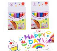 Générique Popcorn Pens, 3D Relief Art Pen, 6 Color Magic Bubble Popcorn Drawing Pens Puffy, DIY Raised Effect Drawing Kit Works for Crafts (2pcs)