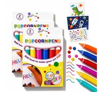 Générique Popcorn Pens 3D, Set de 6 Stylos Magiques à Effet Gonflant，12 pcs