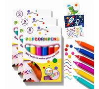 Générique Popcorn Pens 3D, Set de 6 Stylos Magiques à Effet Gonflant，18 pcs