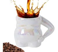 Générique Porcelain Coffee Cup - 4.13 inches Quirky Big Belly Shape Coffee Mug | Dishwasher Safe Smooth Porcelain Mug for Milk Tea Côffee Hot Coco | Ceramic Côffee Cups