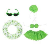 Générique Porch Goose Clothes - Bikini d'été hawaïen avec chapeau et lunettes de, tenues Hawaiian Goose | Décor ludique pour les fêtes au bord de la piscine, festivals, événements, la cour du jar