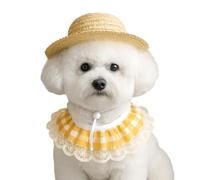 Générique Porch Goose Straw Hat - 2 Piece Polyester Summer Outfit with Lace Bib | Cute Goose Decor Costume for Holiday Party, Patio, Garden, Yard, Door, Lawn, Beach, Pool