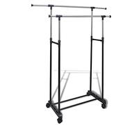 Générique Port-Manteau réglable 4 roulettes 2 Rails d'accrochage,Rangement & Organisation,Rangements pour armoires à vêtements,Organiseurs pour armoires & penderies pour vêtements,Noir,2.86KG,50212