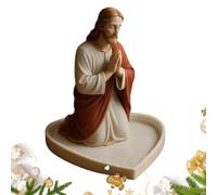 Générique Porta Rosario da 4.72 Pollici Resina Vintage | Supporto Religioso Decorativo - Elegante Statua da Tavolo per CASA Chiesa Camera o Studio