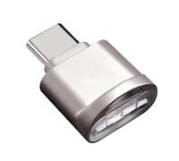 Générique Portable Alloy Memory Card Reader with Type-C, Compact Silver Metal Shell, Compatible with TF Cards, PC, Laptop, and Smartphones, Fast Data Transfer Card Reader for On-The-Go Use