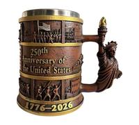Générique Portable America Mug, Resin Beer Cup, Reliable with Commemorative Feature, Portable Lightweight Drinkware, Professional Collector with Simple Design, Utility Tool for Camping and Picnic