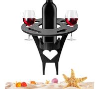 Générique Portable Beach Table,Lightweight Outdoor Desk with Cup Holder - Portable Wine Table, Ideal for Beach Lawn Outdoors Garden Backyard Patio Balcony Home BBQ Fishing Travel