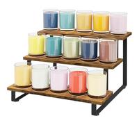 Générique Portable Bois Présentoir, 3 Niveaux Présentoir, Parfums Étagère, Présentoirs Table pour Commerce Détail, avec Support en Fer Stable, pour Desserts, Tasses, Cuisines, Boulangeries, Magasins