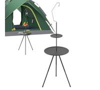 Générique Portable Camping Table, Camping Round Table, Sturdy Lamp Holder Included, 14.96x54.33 inches Lightweight Garden Picnic Supply, Outdoor Folding Cushion for Outdoor and Indoor Use