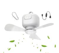 Générique Portable Ceiling Fan - Wireless Remote Control Camping Fan, Dependable Power Backup, Wind Blower with Hook for Air Circulation in Gazebo, Patio, Bedroom, Tent - 9.84 x 9.84 x 4.53 Inches