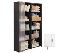 Générique Portable Closet Wardrobe, Heavy Duty Garment Shelf, 15.75 inch Attire Rack & Dust Protection, Non Woven Fabric Cover for Bedroom, Laundry Room, Dorm, and Apartment Clothing Storage
