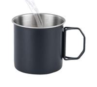 Générique Portable Coffee Mug - 350ml Folding Handle Travel Cup, Outdoor Tea Cup, Camping Mug | Durable Design, Lightweight and Easy to Carry, Black Green Options