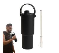Générique Portable Coffee Mug, Sports Travel Cup, Vacuum Bottle with Handle and Straw, Leakproof Drinkware, Drink Accessory with Versatile Use, Mug Gear for Women Men Outdoor Car Office