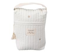 Générique Portable Diaper Bag, Cartoon Quilted Pacifier Bags, 14.17x11.02x3.15 inches, Soft Organizer Pouch, Lightweight Bottle Holder for Baby Feeding and Travel, White