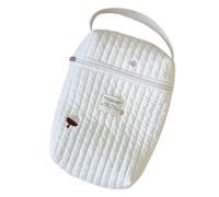 Générique Portable Diaper Bag, Cartoon Quilted Pacifier Bags, 14.17x11.02x3.15 inches, Soft Organizer Pouch, Lightweight Bottle Holder for Baby Feeding and Travel, White