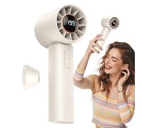 Générique Portable Fan, Travel Handheld Personal Fan with Air Turbo Technology, 6.46x2.17x2.36inches, Speed Adjustment, Battery Operated, Lightweight Cooling Gadget, for Camping, Working, Beach