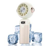 Générique Portable Fan, Usb Mini, Folding Cooling Ventilator with 3.15x1.77x6.89 Inches, Rechargeable Design, Cooling Blower for Desk, Summer, Travel, Beach, Camping, Car, Baby, White