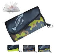 Générique Portable Fishing Lure Multi-Layer Storage Bag, Waterproof Tackle Binder with Buckle, Multi-Function Soft Bait Binder, for Rigs, Hooks, Sinkers Storage (Camouflage Green)