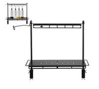 Générique Portable Folding Camping Rack - Sturdy Outdoor Table Organizer with Lamp Stand, Space Saving Gear Holder Shelf for Cookware Drinks Equipment | Ideal for Picnic Trips Camping Hiking Fishing